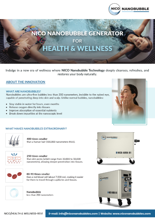 Nano bubble health wellness