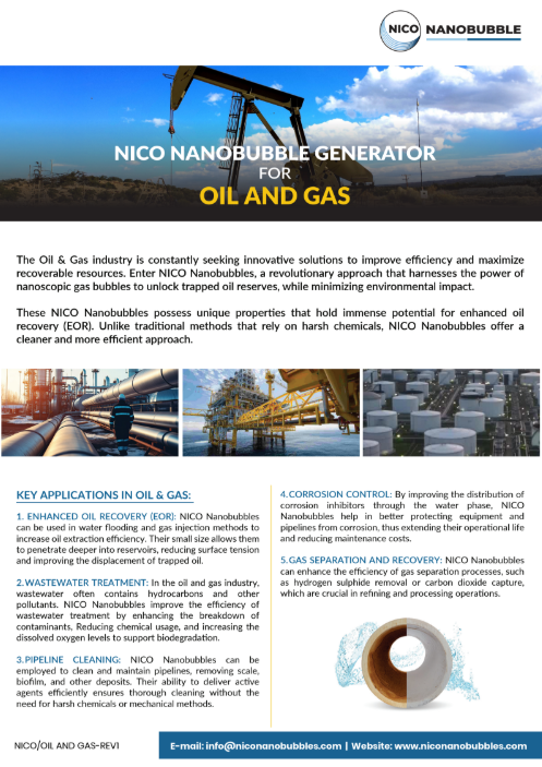 Nano bubble oil and gas