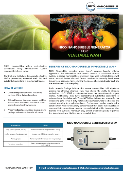 Nano bubble vegetable farming